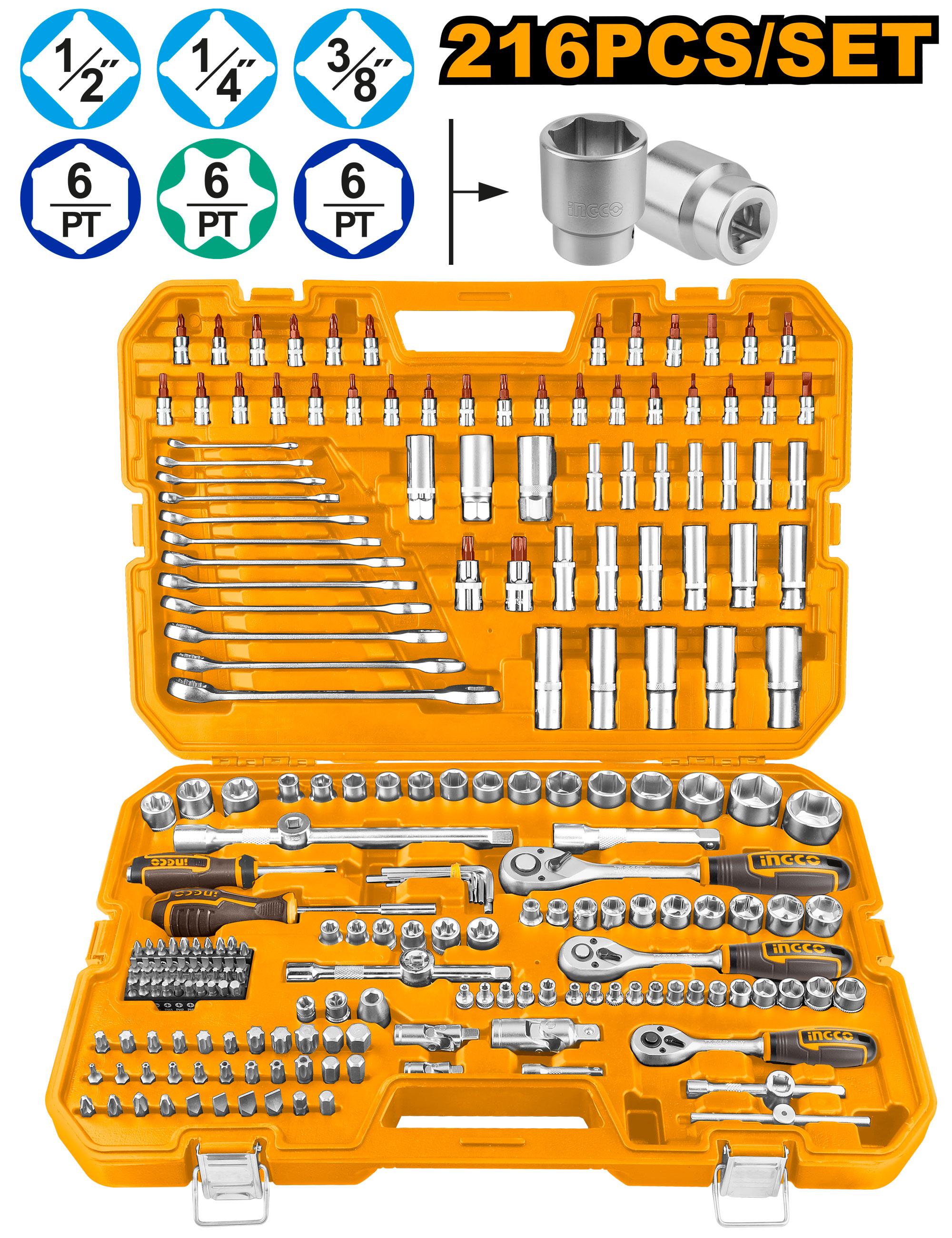 Ingco 216 Pcs Combination Tools Set | HKTHP22161 Ingco